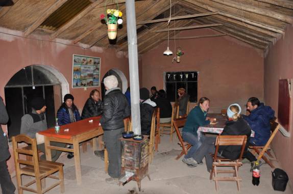 Nosso refúgio na Laguna Colorada, no sul da Bolívia